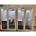 Mobile Soundproof Booth Quiet Tempered Glass Cabinet